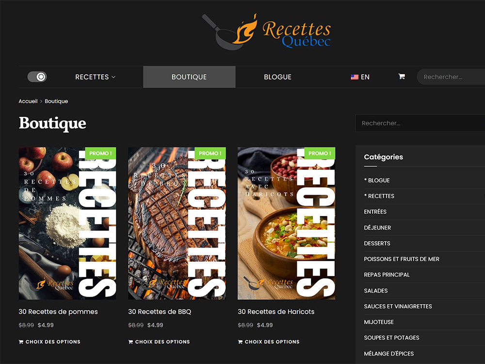 Recettes Qc - Shop